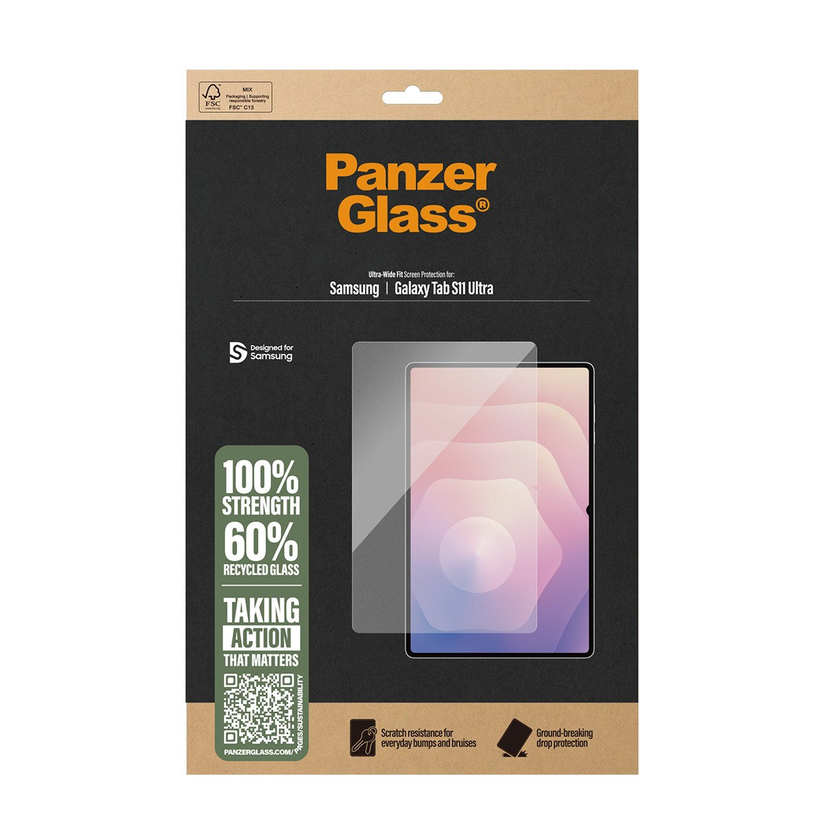 PanzerGlass® Skærmbeskyttelse Samsung Galaxy Tab S11 Ultra | Ultra-Wide Fit